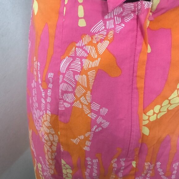 Lilly Pulitzer Dress Womens 4 Giraffe Print Pink Yellow Orange mini strapless - Picture 8 of 8